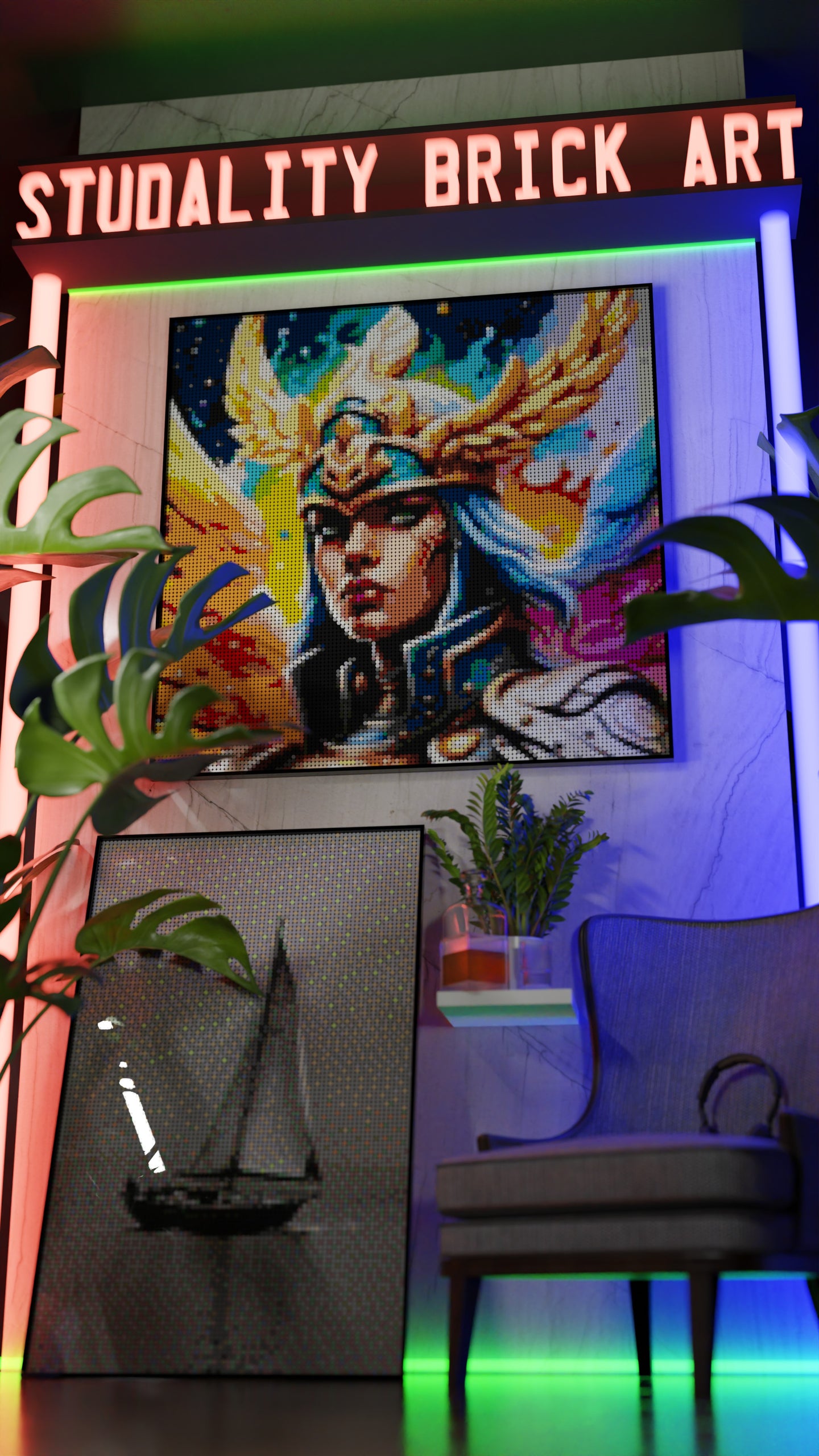 Valkyrie Vibrance LEGO® Style mosaic creative DIY building set